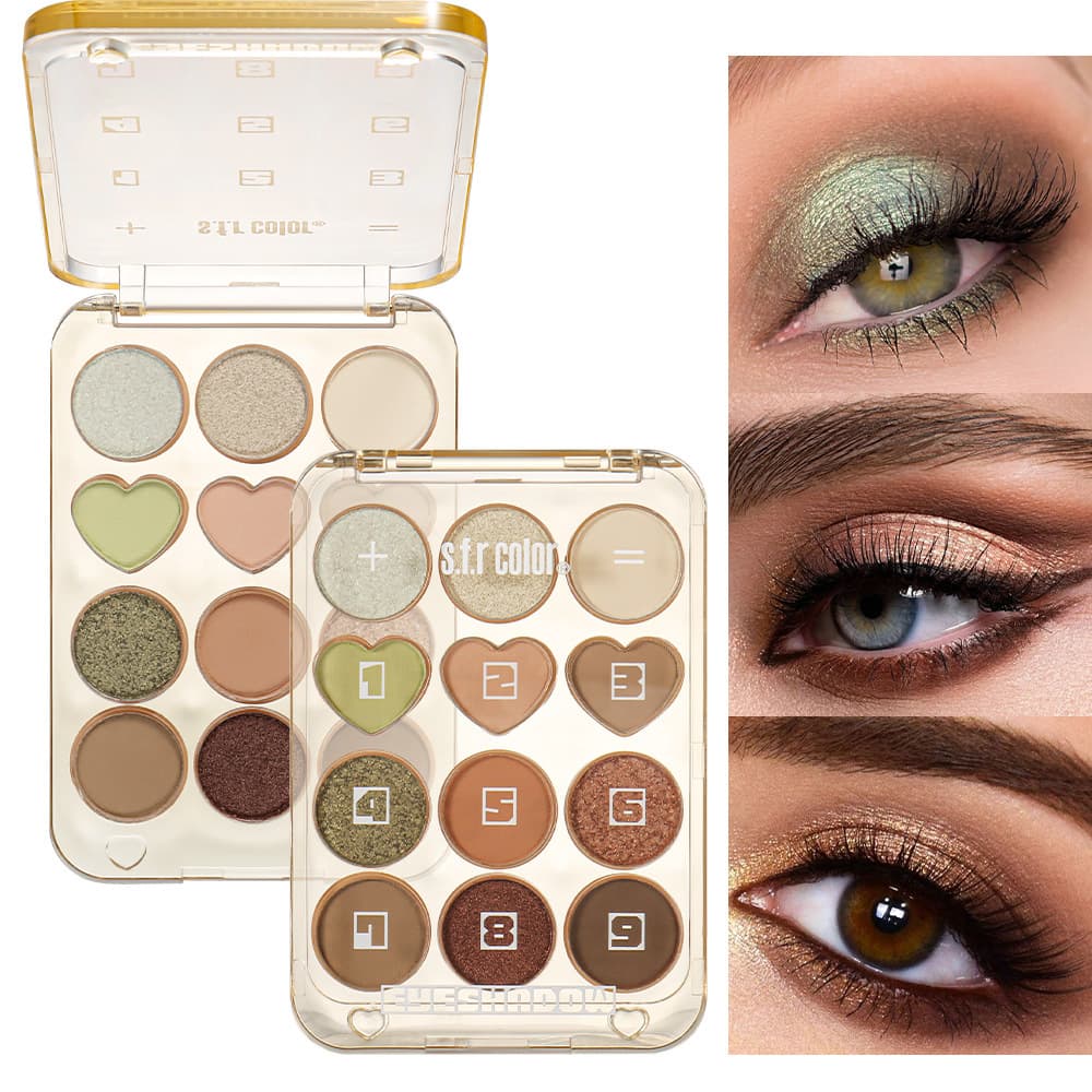 S.F. R 12-Color Eyeshadow Palette Multi-Use Matte and Shimmer Eyeshadow & Contour Palette Cross-Border Affordable Cosmetics Wholesale