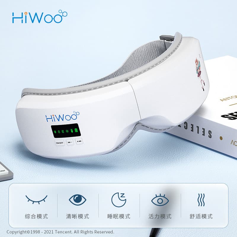 Bluetooth Music Vibration Heating Eye Massager, Foldable Heat and Air Pressure Eye Care Device for Fatigue Relief