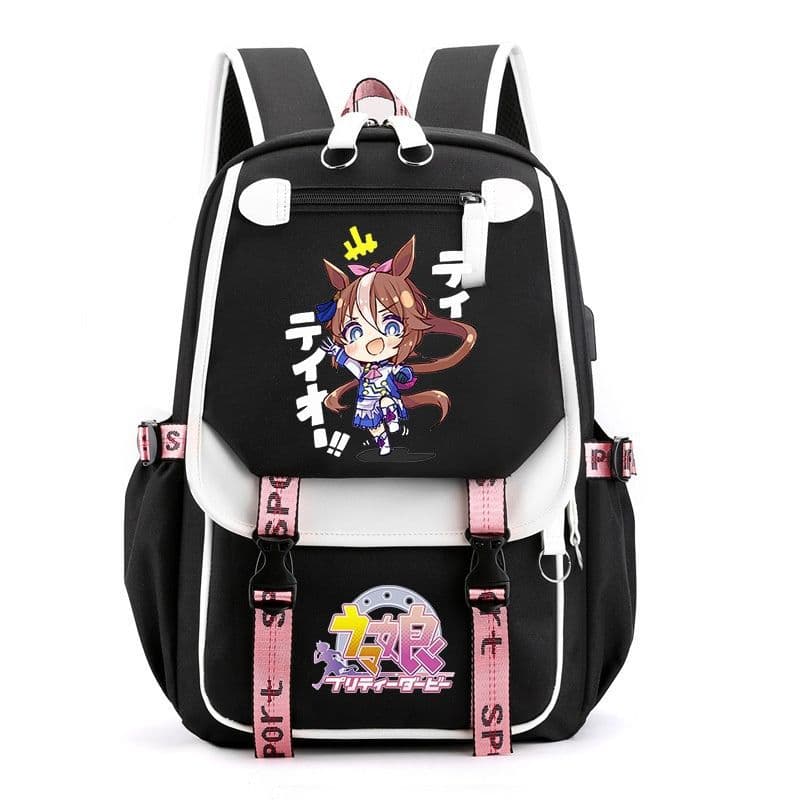Jockey girl anime game peripheral small chestnut hat backpack junior high school primary school students new large capacity schoolbag women