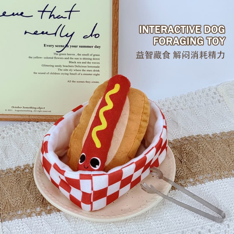 Pet Toy Dog Toy New Squeaky Hot Dog Crinkle Paper Puzzle Snuffle Mat Hide and Seek Pet Supplies Factory Wholesale