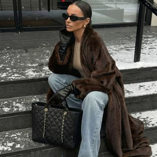 European and American Cross-border Women's Brown Long Imitation Mink Fur Coat Fashion Winter Eco-friendly Faux Fur Coat