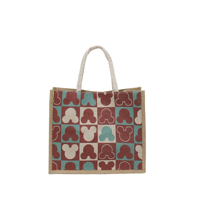 Lightweight High-Appeal Linen Lunch Tote Shopping Bag for Work, Trendy Ins-Style Women's Handbag, Gift Portable Bento Bag