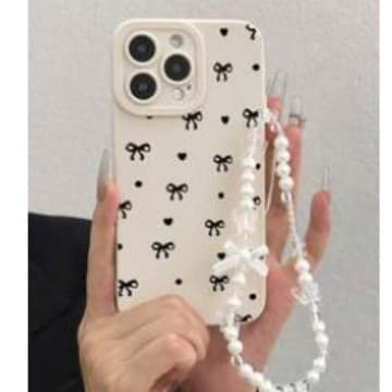Black love bow suitable for iPhone17 mobile phone case iPhone11/12 all-inclusive 15promax silicone X