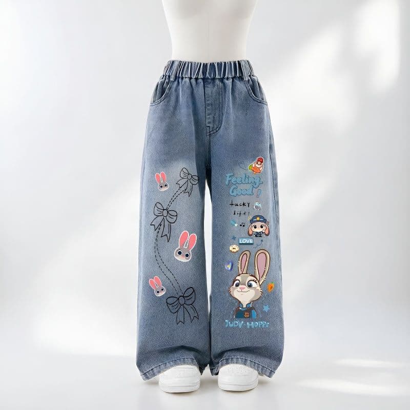 Girls' Pants 2026 Spring New Children's Jeans Loose Wide Leg Pants Middle and Big Kids Korean Style Casual Straight Leg Pants