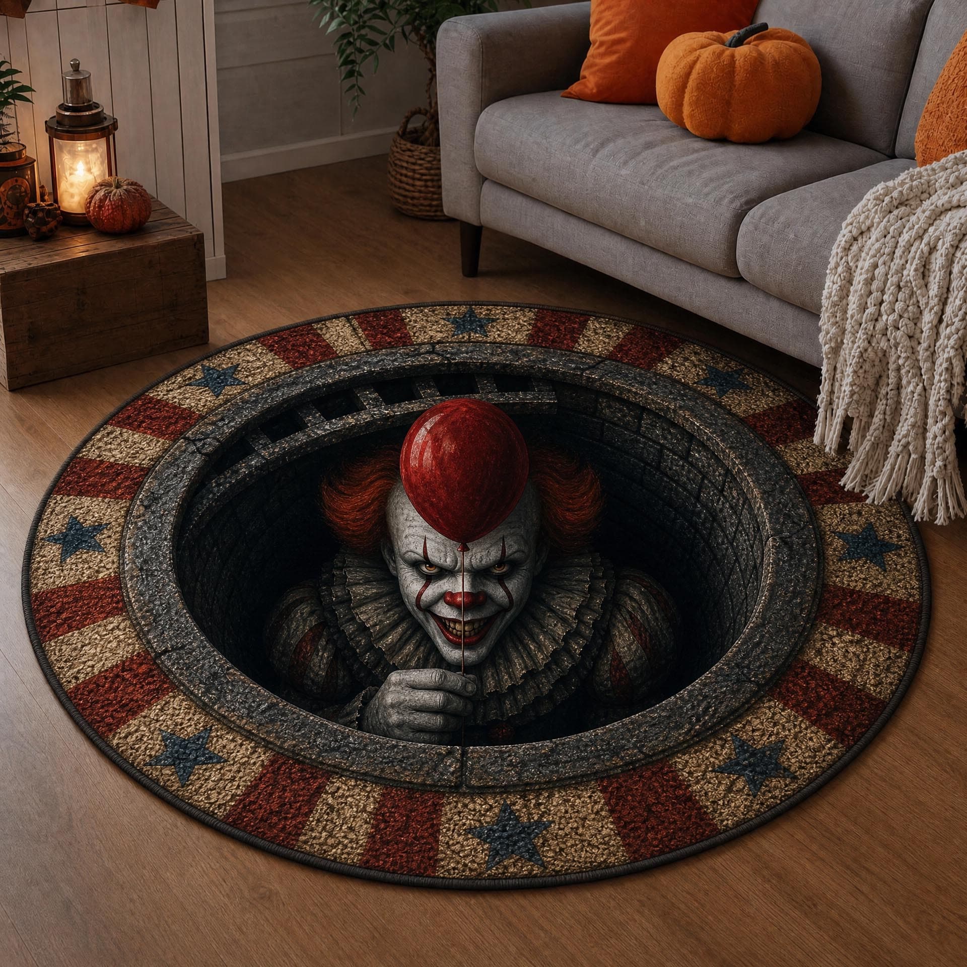 Amazon New Halloween Carpet, Stain-Resistant Living Room Rug, Festive Atmosphere Decorative Rug, Round Rug, In Stock