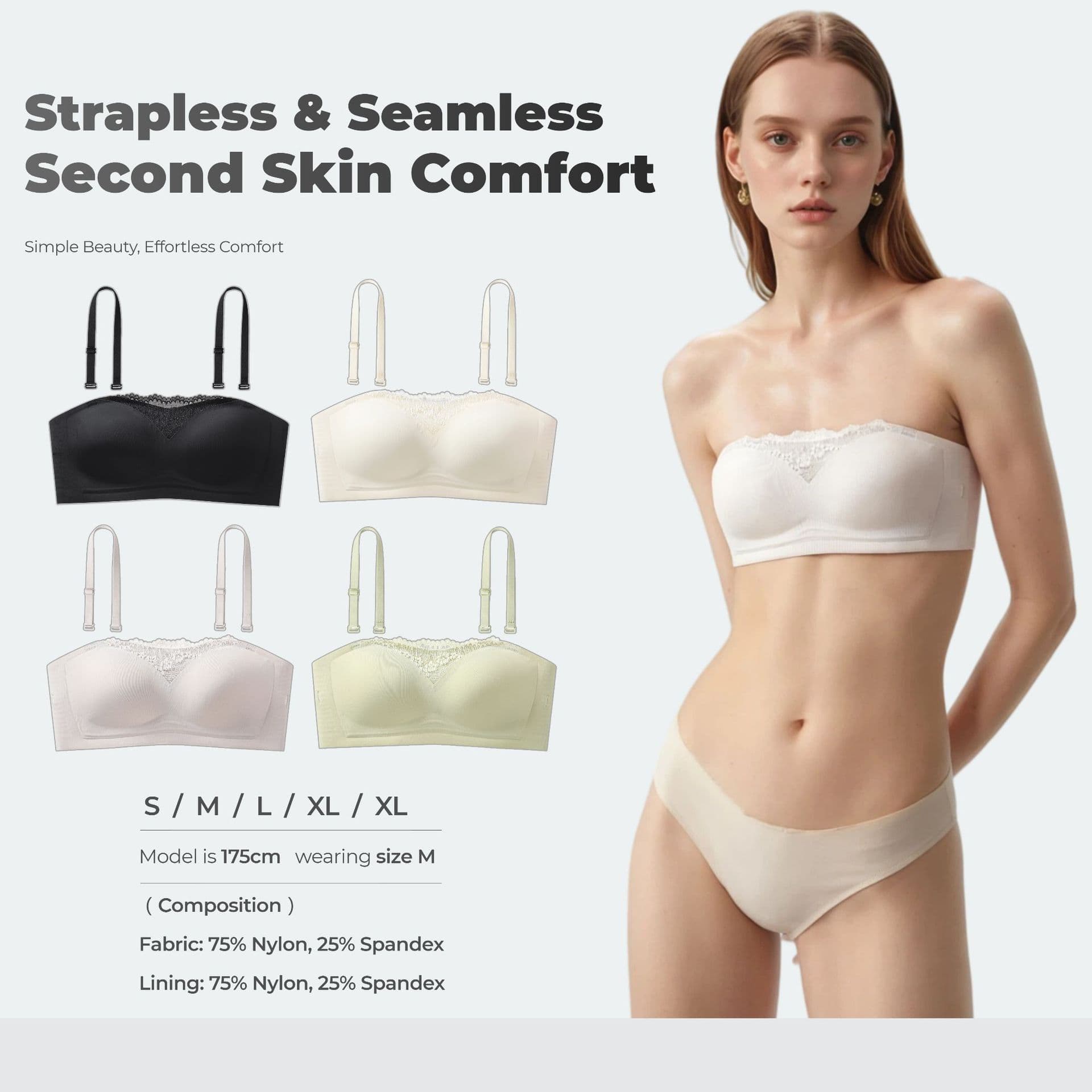 High Quality Strapless Seamless Bra Wirefree Invisible Push Up Bandage Bra Cross Border