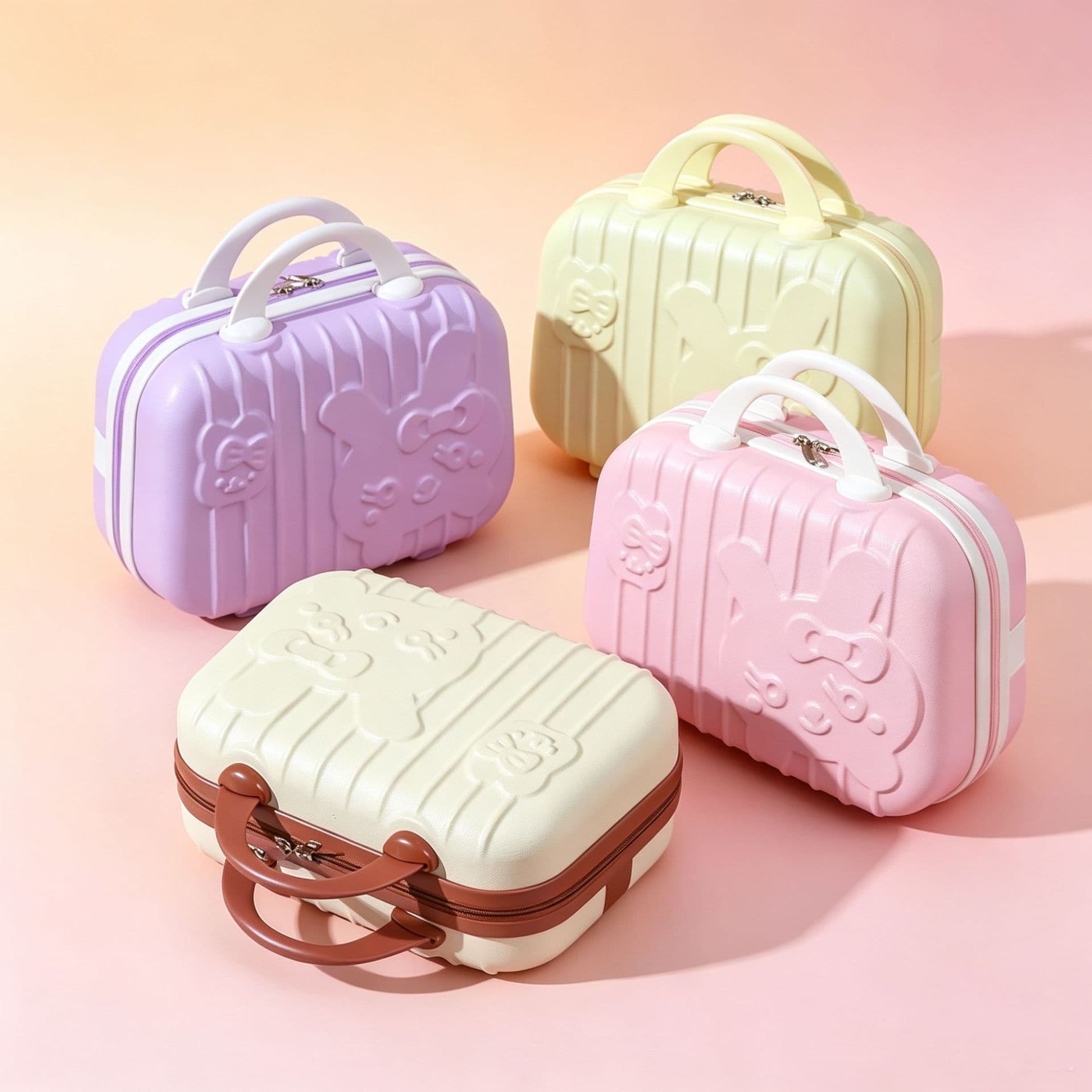 Cartoon Suitcase Makeup Case 14-inch Gift Storage Bag Password Box Toy Packaging Wholesale Cute Little Rabbit