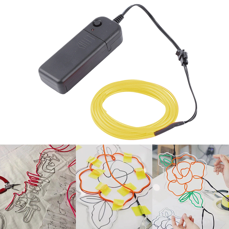 2.3 Cold Light Wire Neon DIY Glow Wire Wholesale, Halloween Glowing Mask Toy with 2-Meter Battery Box Set