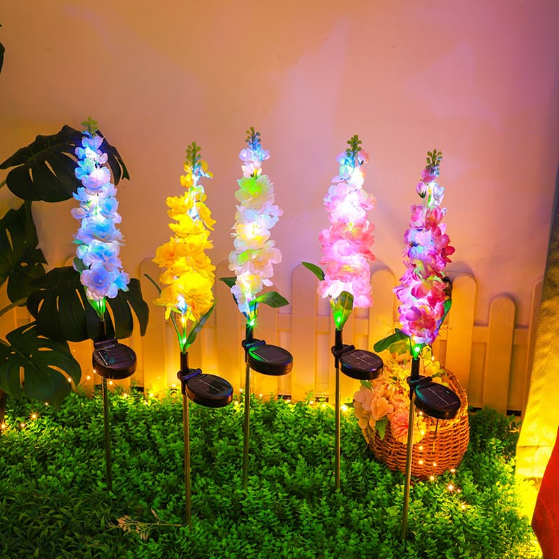 Solar Garden Light Simulation Hyacinth Outdoor Decorative Light for Home Garden Ambiance Solar Landscape Light