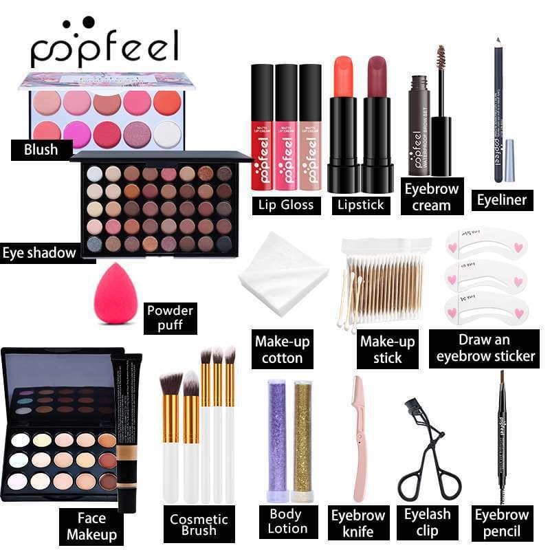 Influencer Beginner Makeup Cosmetics Full Set Makeup Kit for Newbies Complete Box Set for Students Women Daily Light Makeup