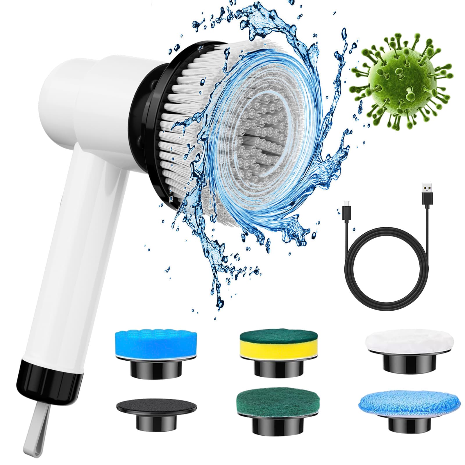 Cross-border Multi-function Electric Cleaning Brush Bathroom Kitchen Floor Household Automatic Rotating Toilet Cleaning Tool