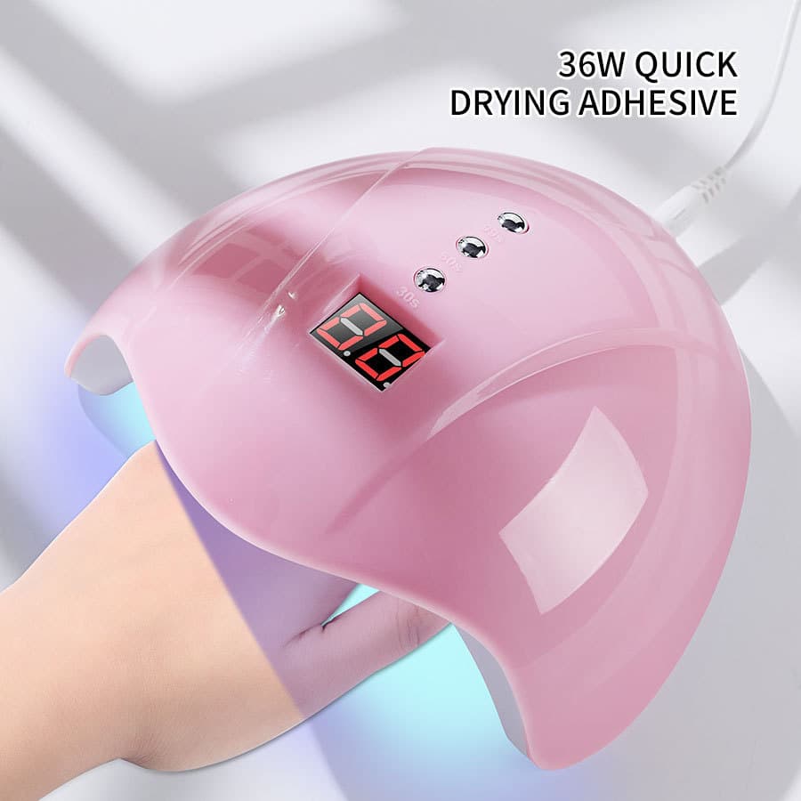 36W LED Nail Art Lamp UV Curing Light Therapy Machine Quick Dry Nail Gel Polish Light Pink Color Non-Imported Beauty Equipment
