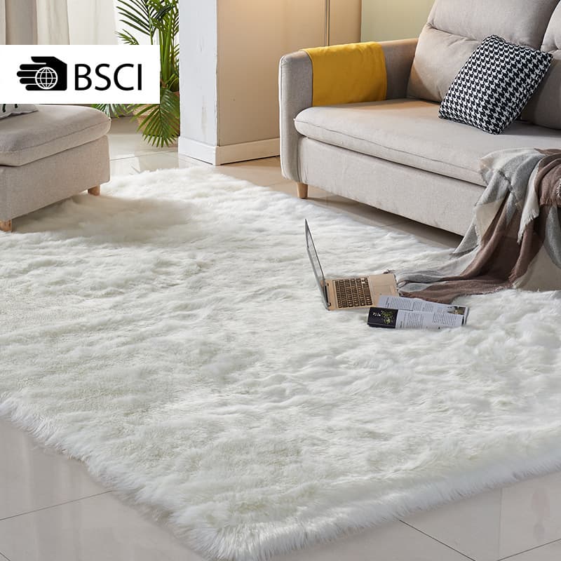 Faux Wool Rug Floor Mat Living Room Sofa Mat Bedroom Bay Window Mat European Style Full Faux Wool Rug Floor Mat Processing