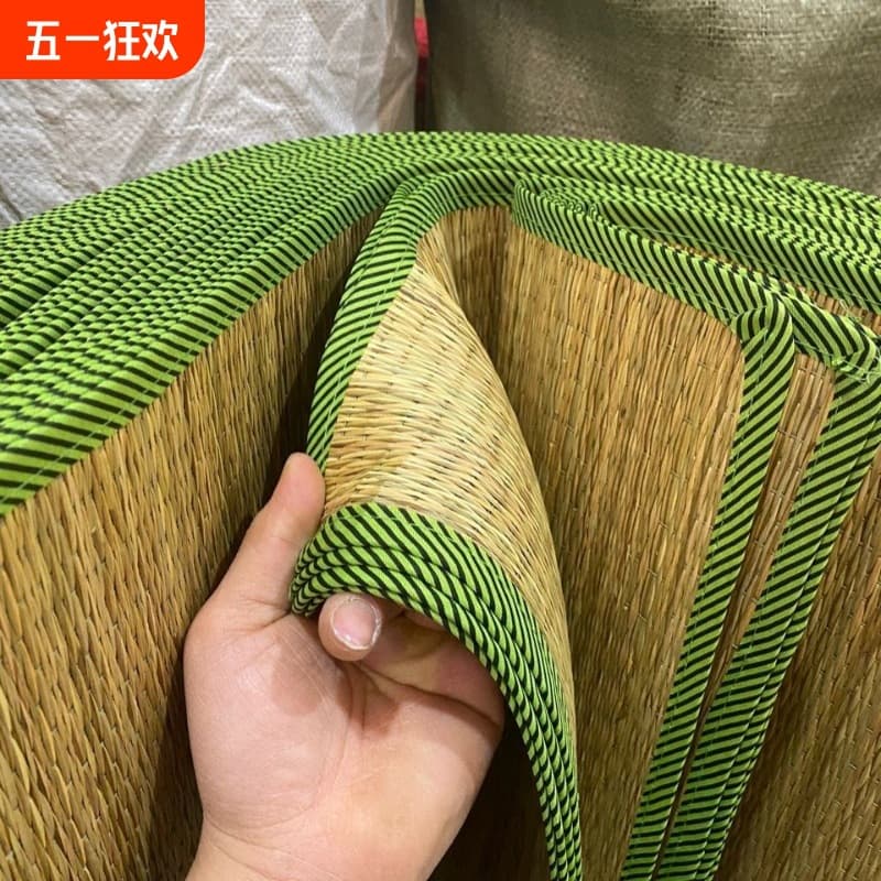 Student Dormitory Vintage Summer Straw Mat Natural 1.5m Thickened 1.2m Home Single Straight 0.8m Wide Straw Mat