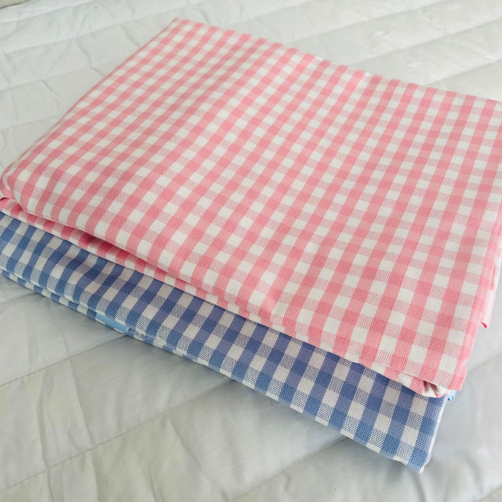 ✅ Surplus Fabric Summer Yarn-Dyed Tencel Linen Grid Soft Mat, Machine Washable, 50% Tencel + 50% Ramie