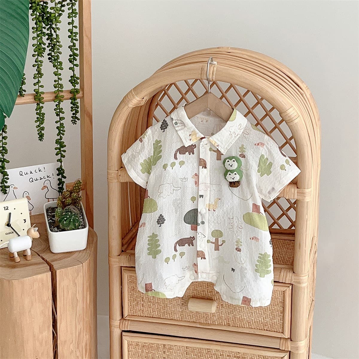 Newborn baby clothes summer ins thin short-sleeved jumpsuit category a 0-2 years old Nordic baby boy harem short crawl 1