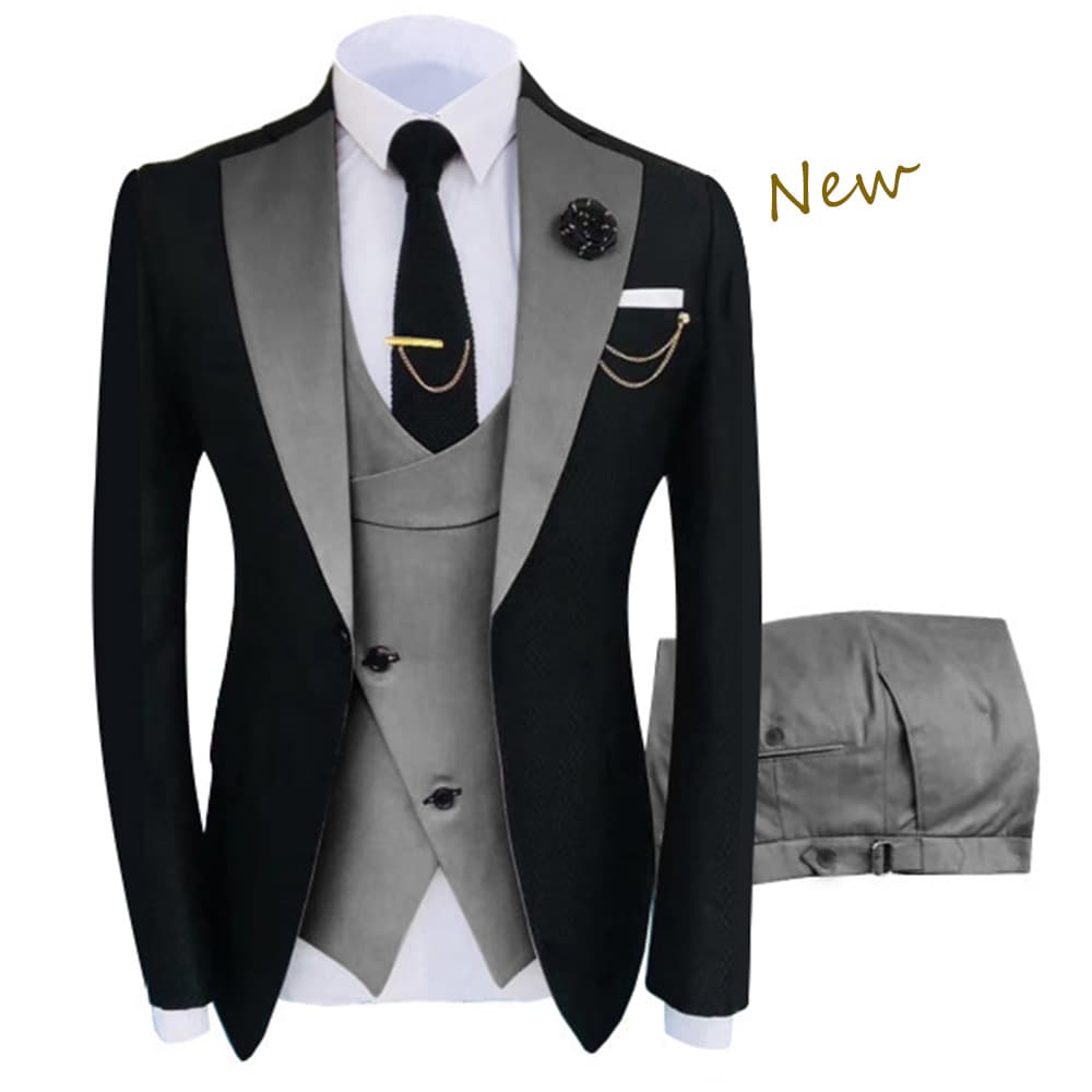 Men's Suit Cross-border Trade Suit Set Men's Large Size Three-piece Formal Wear Slim Fit Groomsmen Groom