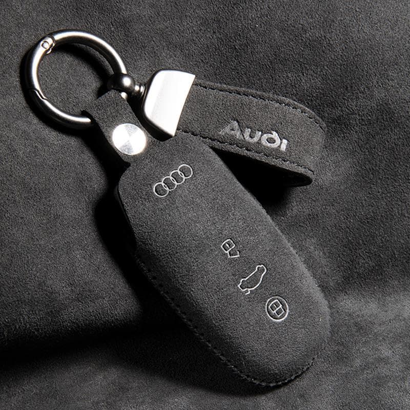 Premium Alcantara Suede Key Case Cover for 2012-2018 Audi A6L/Q5/A4L/Q7/A8/A5 (Old Model)