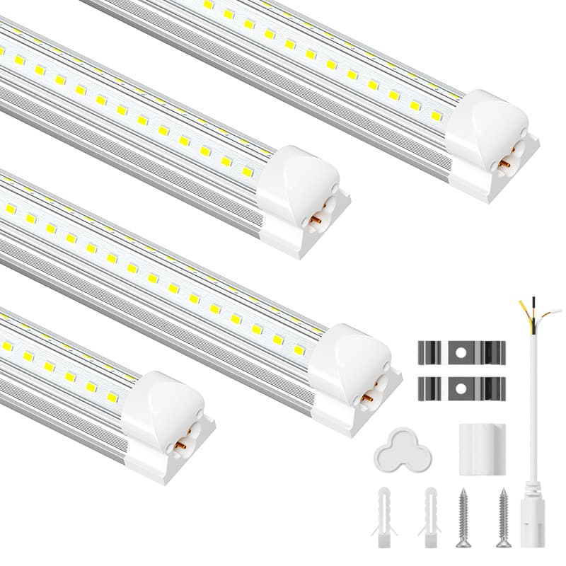 North America 8FT Integrated V-Type LED Tube 72W/100W with ETL Certification 2.4m Industrial T8 Strip Daylight Lamp