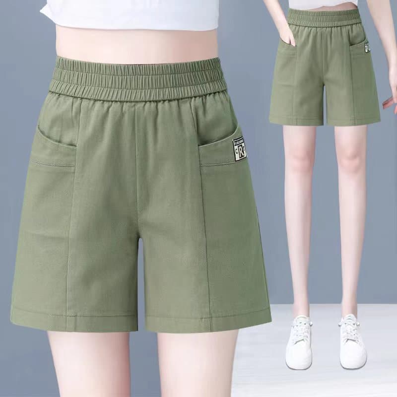 Plus-size casual shorts for women, high-waisted wide-leg pants, summer thin, versatile and versatile overalls