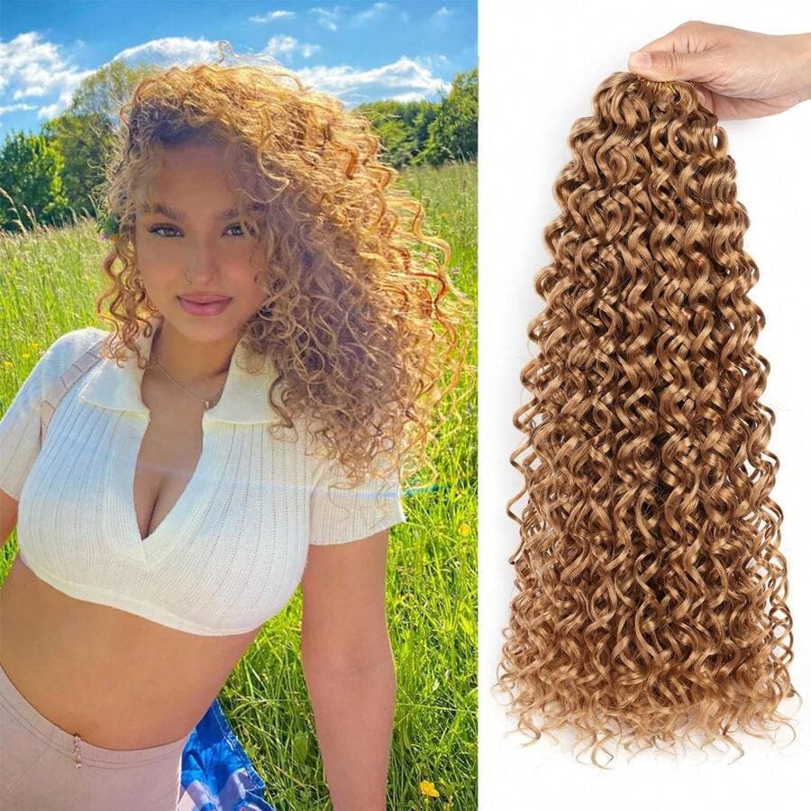 Cross-border Deep Gogo African Braiding Hair Long Curly Water Wave Synthetic Low-Temperature Fiber Deep Wave Natural