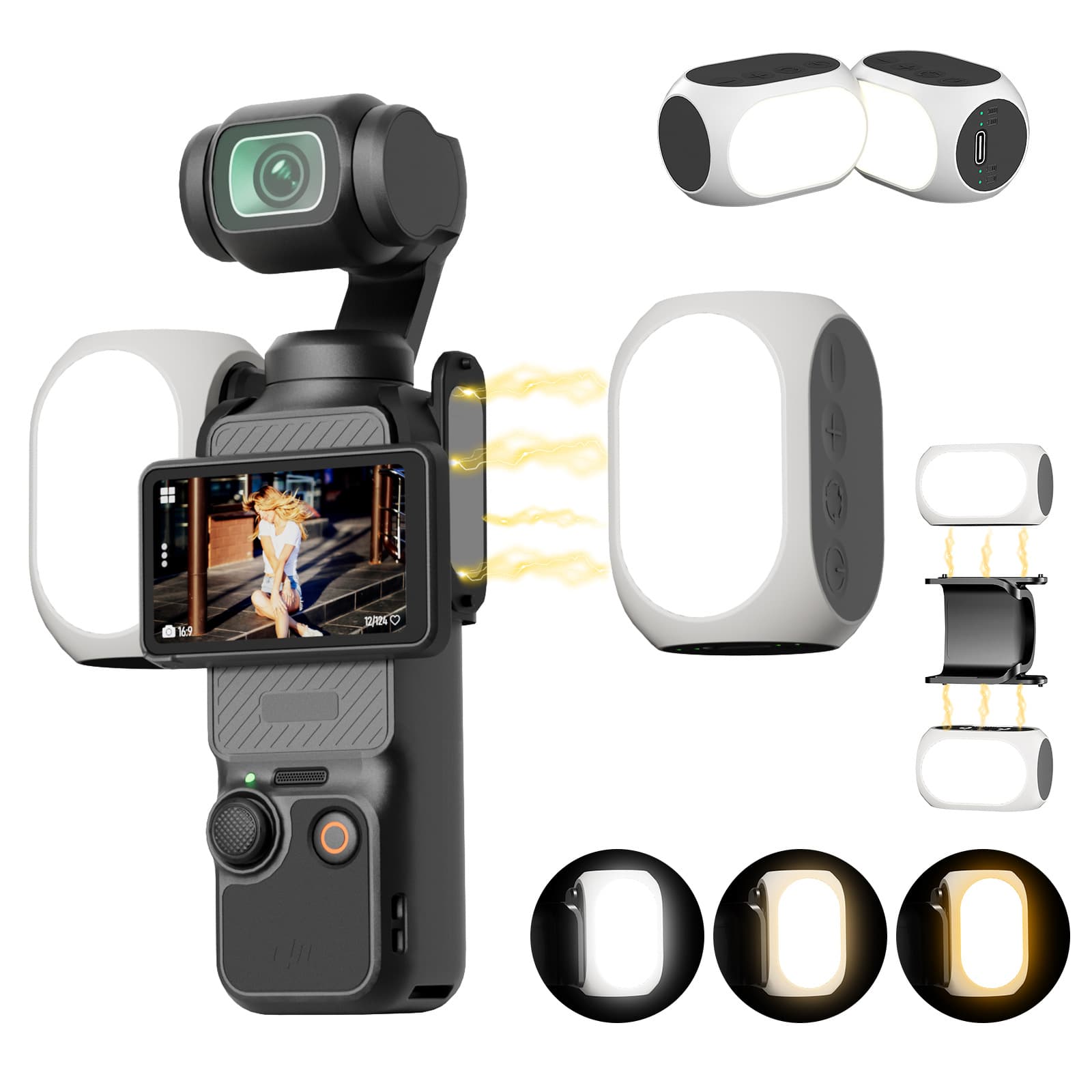 Pocket4 Fill Light Compatible with DJI Action Camera Photography Light P3 Osmo Portable Soft Light Pocket Light