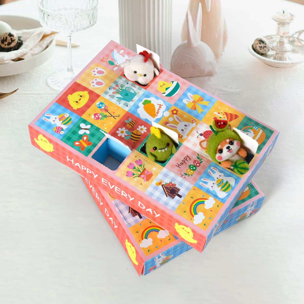 Cross-border Easter 24-frame calendar fun hole box ready-made Kou Kou Le homemade surprise box (5pcs/pack)