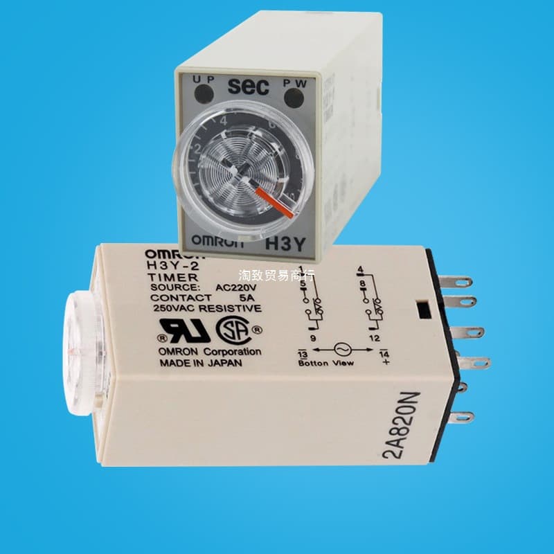 H3Y-2 Time Relay AC220V DC24V Switch Timer 1S 6M Timing 12V-4