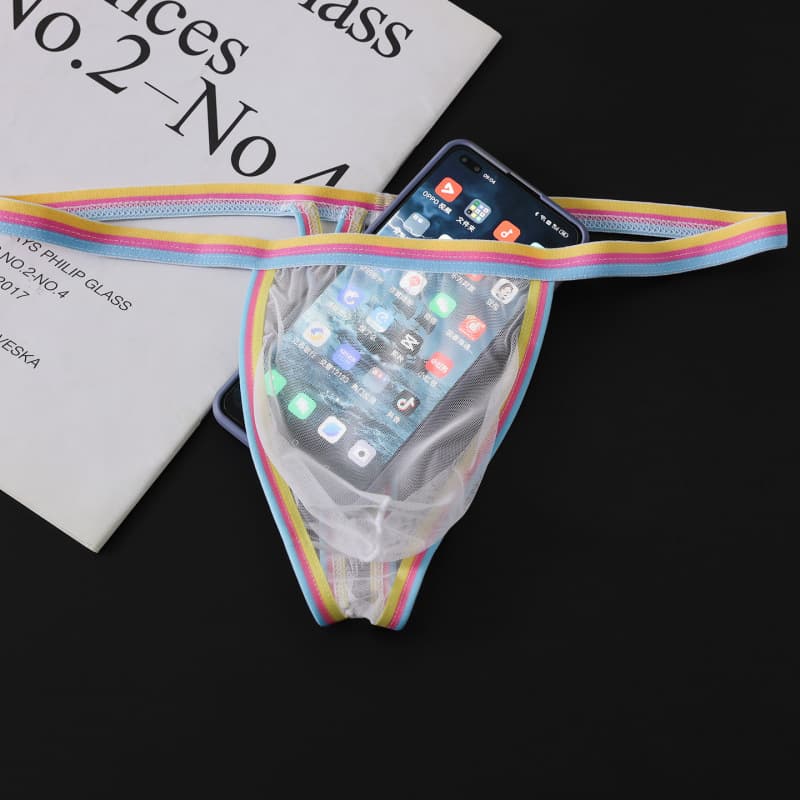Men's Ultra-Thin 20D Mesh Transparent Sexy Comfortable U-Shaped Pouch Low-Rise T-Back Underwear