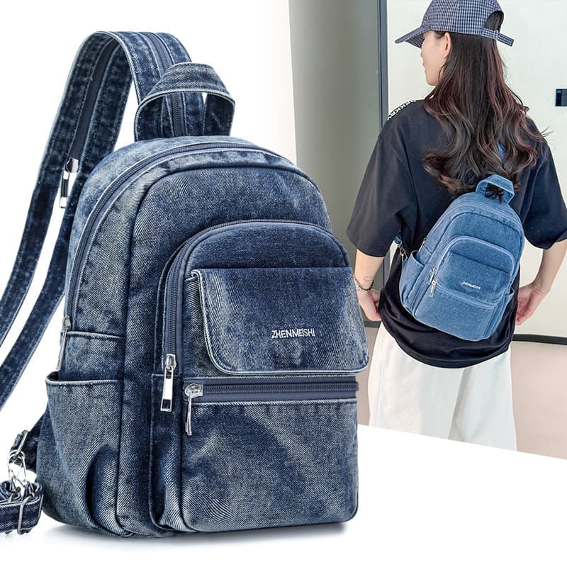 Cross-Border Casual Fashion Multi-Use Backpack Simple Commuter Large Capacity Travel Backpack Chest Bag Shoulder Bag Women's Backpack