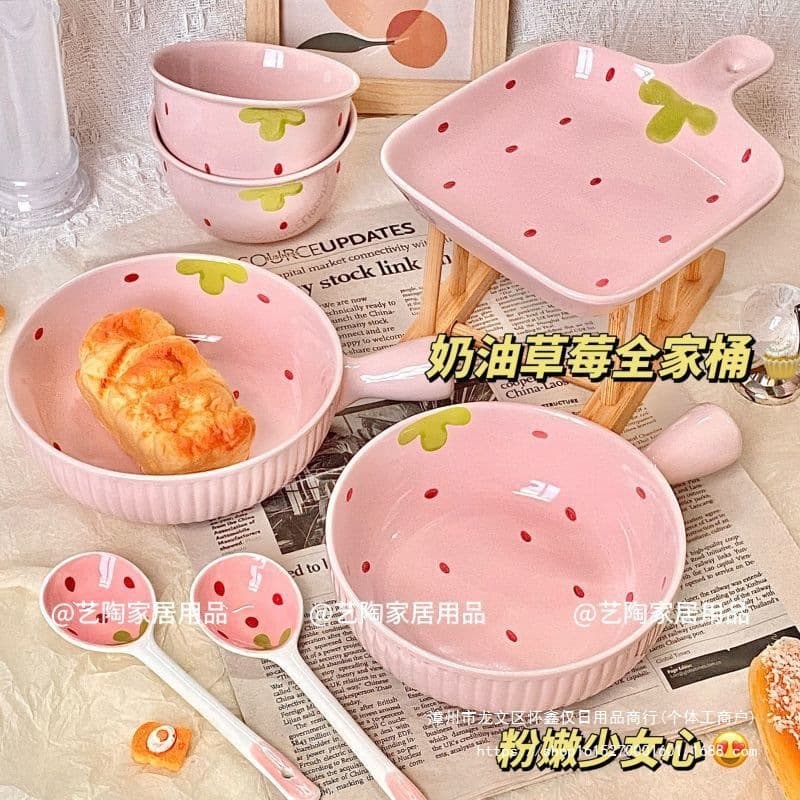 New Cartoon Underglaze Color New Bone China Family Bucket Children's Cartoon Rice Bowl New Trend