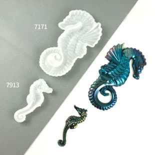 Seahorse Resin Mold DIY Semi-3D Seahorse Ornament Decorative Keychain Hanging Seahorse Silicone Mold