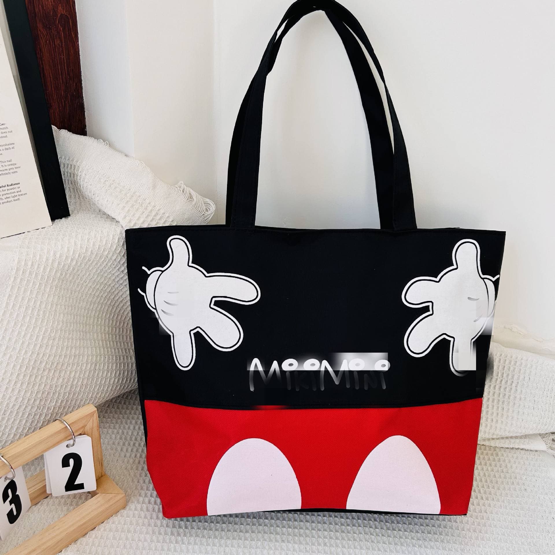 Cross-border trend printed canvas bag women's shoulder portable large capacity tote bag daily matching crossbody bag