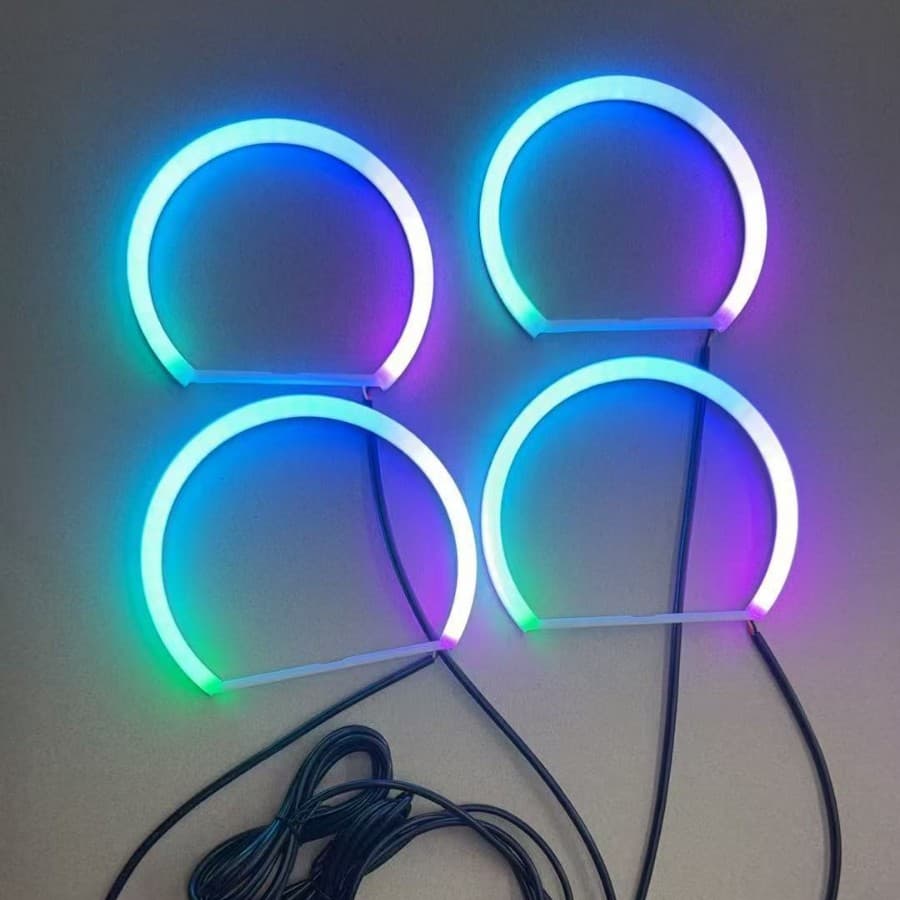 Directly Supplied from the Manufacturer, Cotton Light WRGB Bluetooth App Magic Angel Eye Ring 131/146mm Universal Car Angel Eye