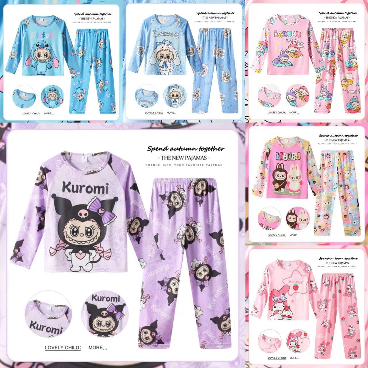 2025 New Cross-Border Children's Set Spring/Autumn Long Sleeve Boy Girl Baby Cartoon Thin Pajamas Homewear