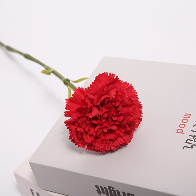Single Rose Artificial Carnation Eternal Flower Teacher's Day Mother's Day Gift Home Decoration Silk Flower Bouquet