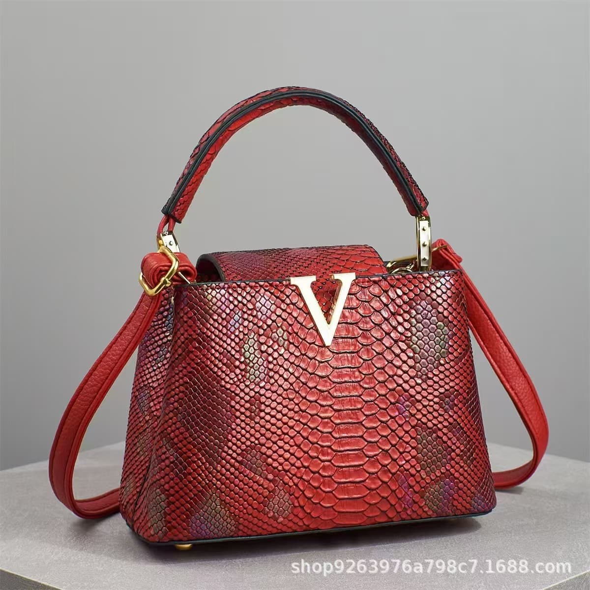 2025 new style simple and elegant handbag cross-border fashion Korean version snake pattern single shoulder crossbody women's bag foreign trade wholesale