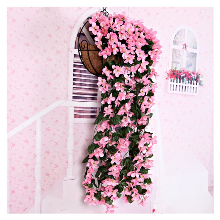 Cross-Border Popular Artificial Violet Wall Hanging Home Wedding Garden Courtyard Flower Decoration Ivy Hanging Basket Garland