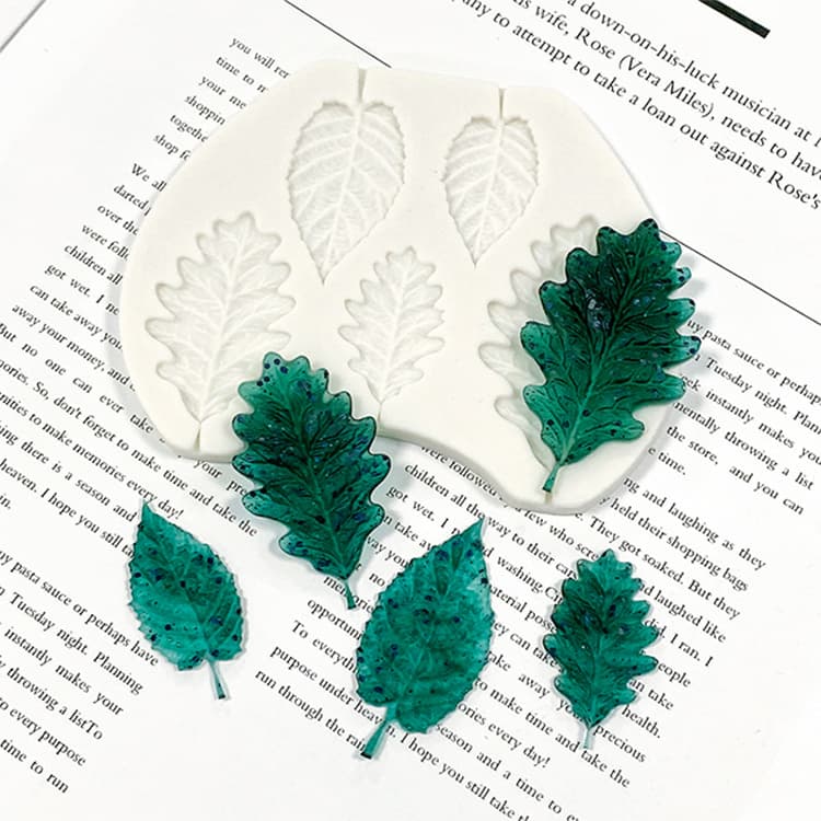 Simulation BlackBerry oak leaf rose leaf liquid silicone mold fondant cake decoration baking leaves clay mold