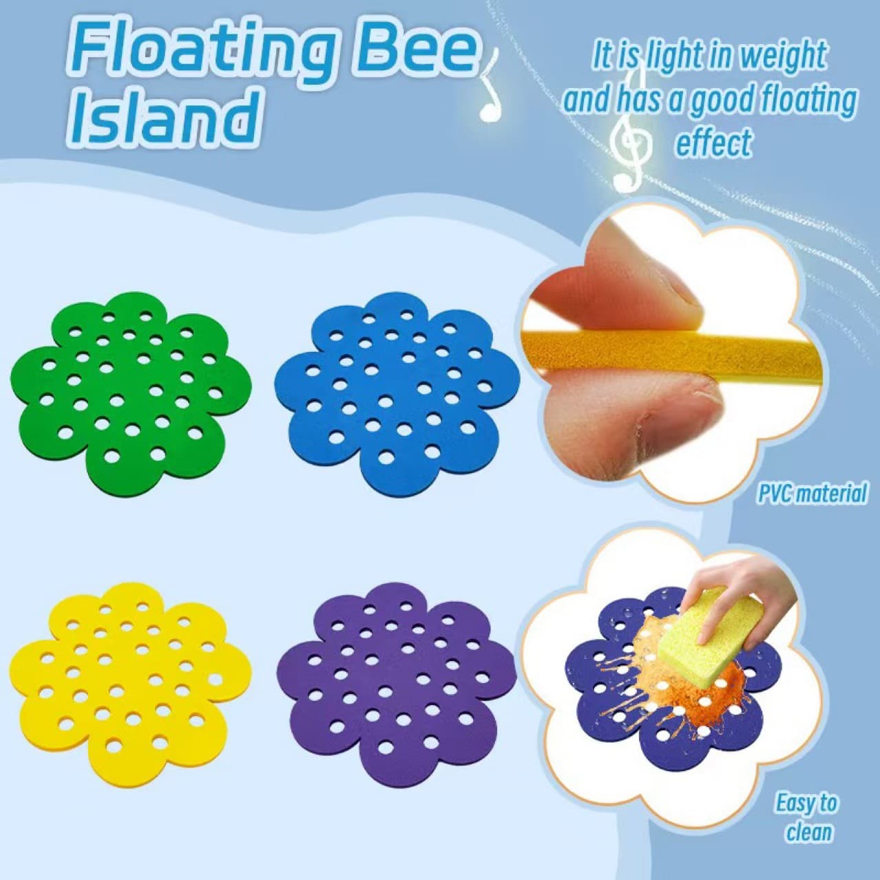 Cross-border new product: floating bee island reusable garden bee insect waterer, PVC yard decoration