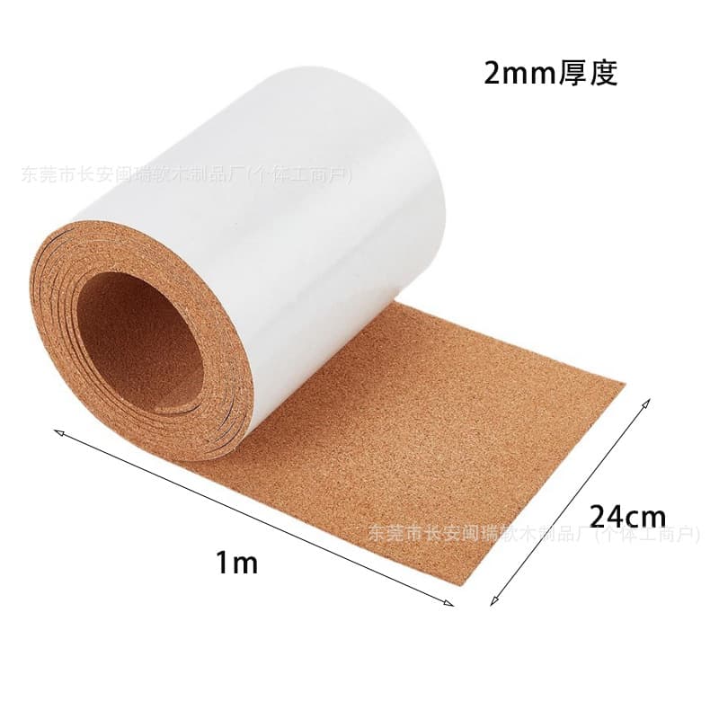 2mm cork roll pre-cut specifications cork gasket material square self-adhesive cork board with glue, customizable DIY