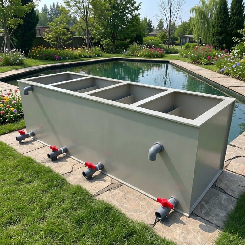 Custom PP Sheet Bio-Chamber Top Filter Box, Pond Filter Bottom Filter, High-Temperature Welded, Large Outdoor Side Filter