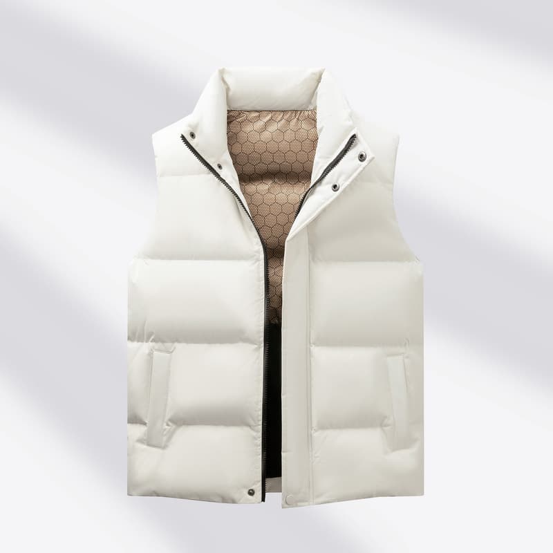 New autumn/winter graphene men's and women's fashion casual solid color stand-up collar down vest with logo printing