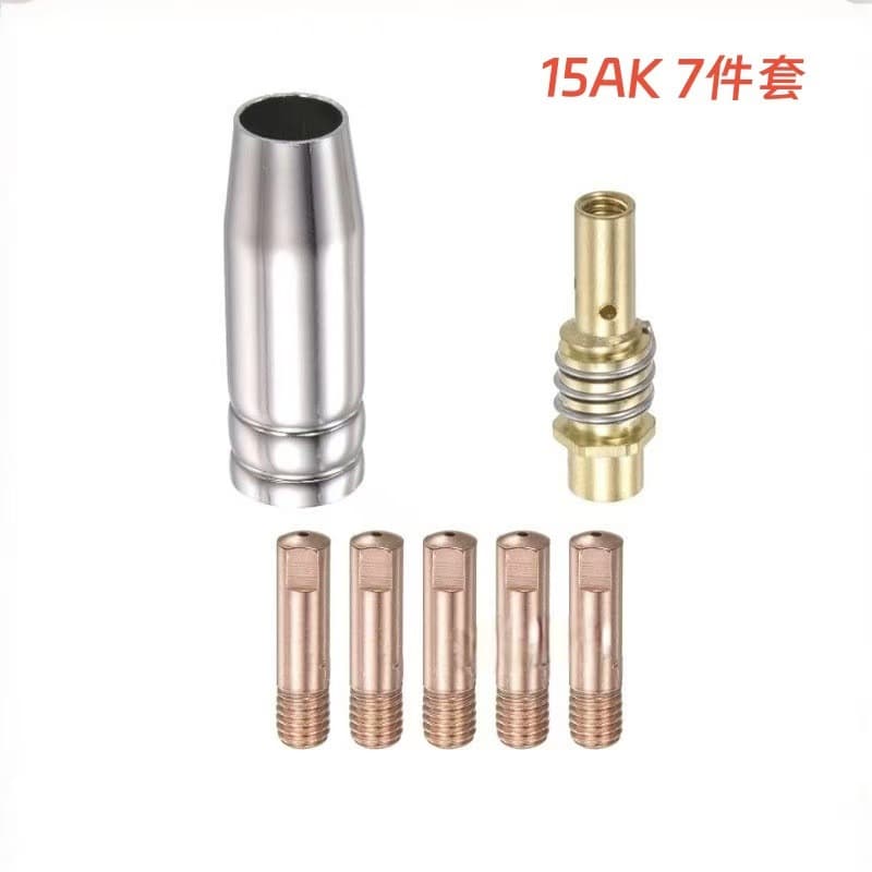 Cross-border coated 15AK protective tip/contact tip/connecting rod/protective cover 7-piece set of secondary protection welding gun accessories