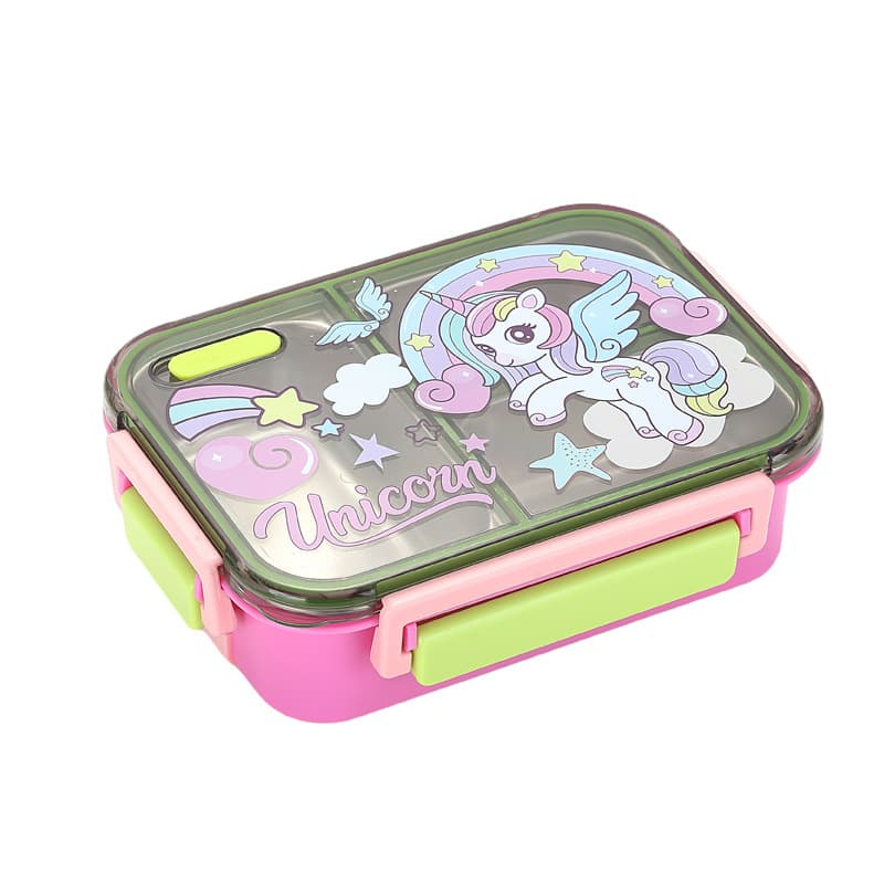 Cartoon Dinosaur Football Unicorn Astronaut Cute Children's Food-Grade Lunch Box Stainless Steel Divided Bento