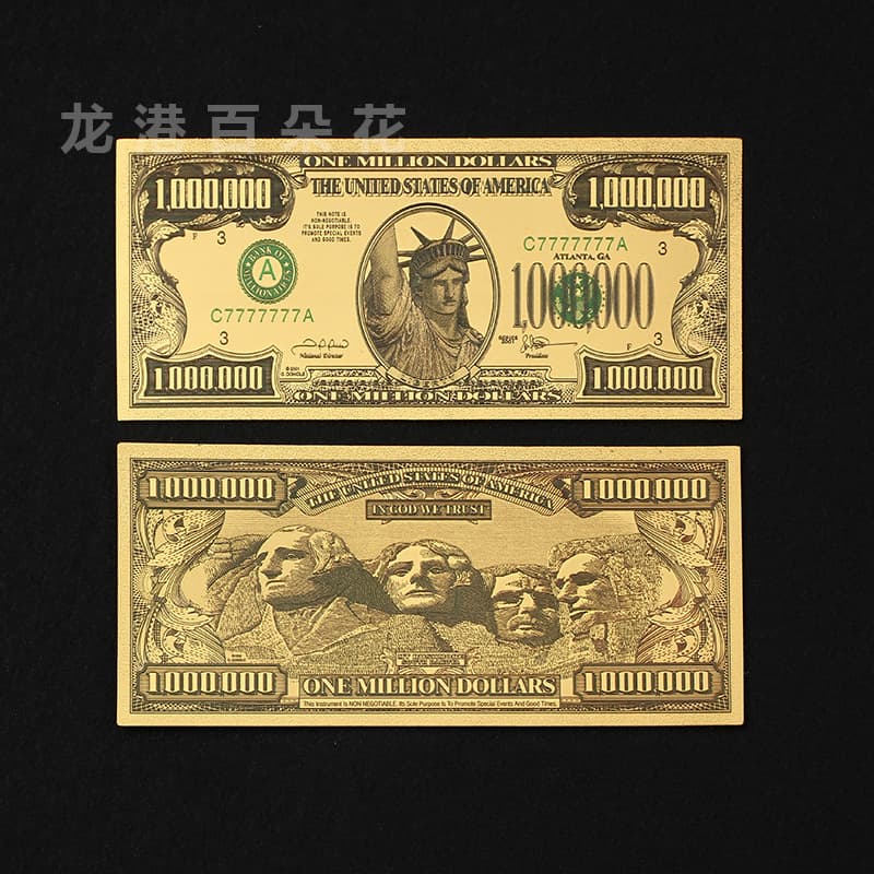 Statue of Liberty Gold Foil PET PVC Plastic 24K Commemorative Collection Coin Gold Note Card, Direct from Manufacturer with Custom Printing