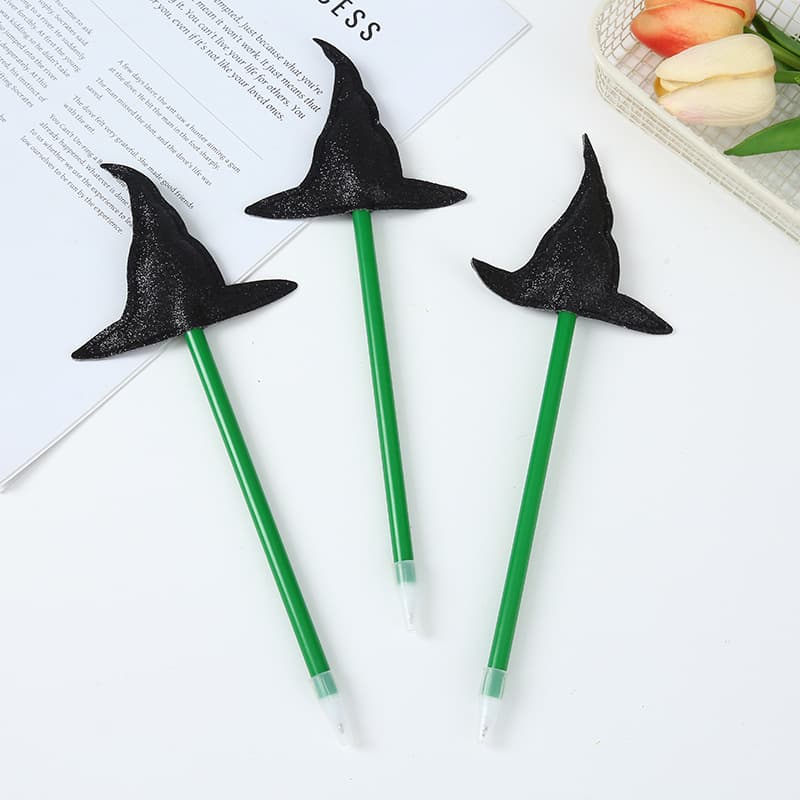 Cross-Border New Product Halloween Ballpoint Pen Magic Hat Shape Gel Pen Creative Cartoon Stationery School Supplies Wholesale
