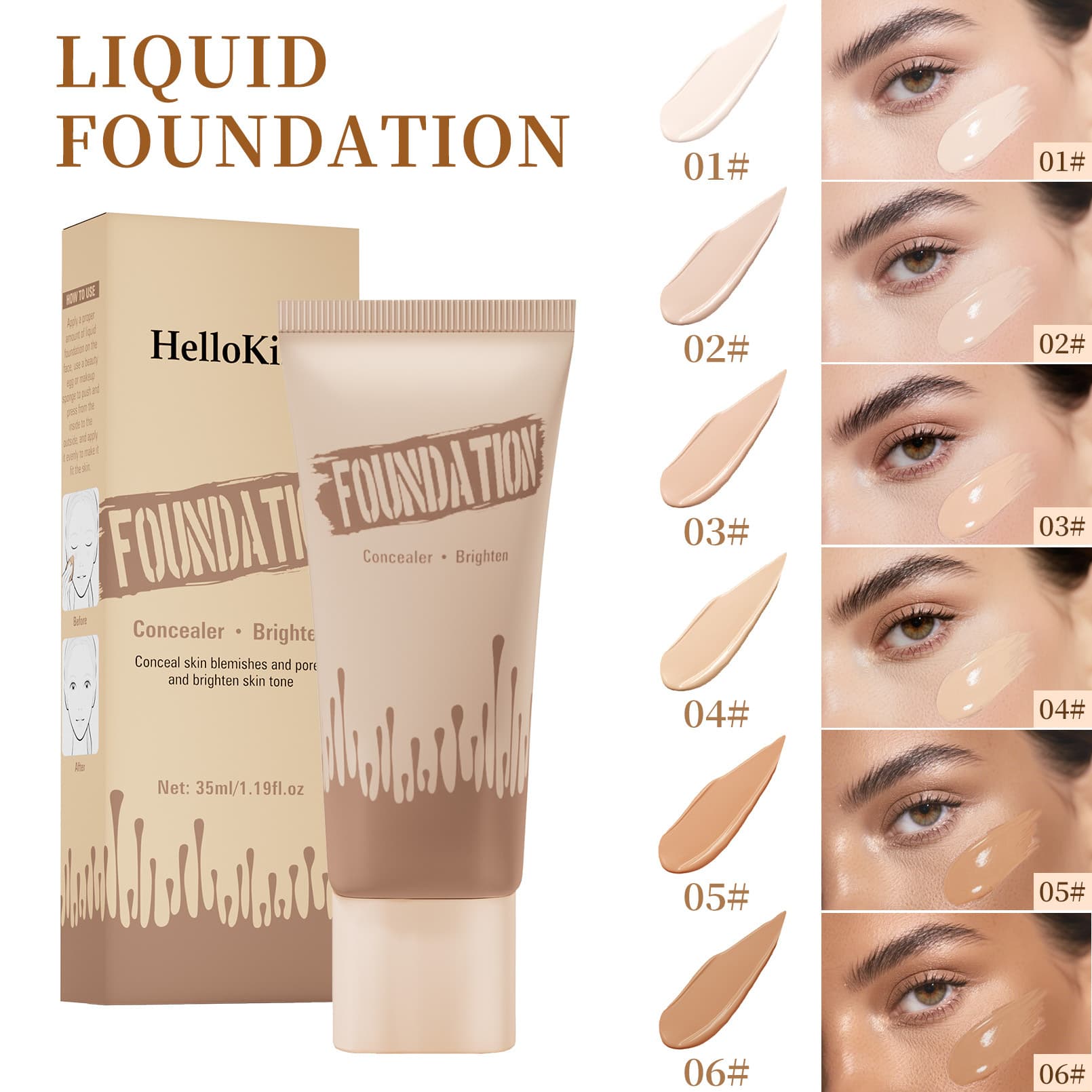 Factory Direct Liquid Foundation BB Cream Wholesale Concealer Oil Control Long-Lasting Hydrating Moisturizing Primer Concealer Foundation