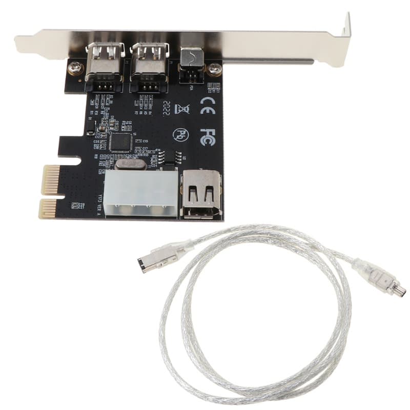 PCI-E 1X to 1394 Card 3-Port DV HD Video Capture Card PCIE x1 to 1394 Multi-Port Expansion Card