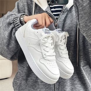 White Shoes Men's Winter Breathable Trendy Versatile White Sneakers Premium White Board Shoes Sports Casual Men's Winter